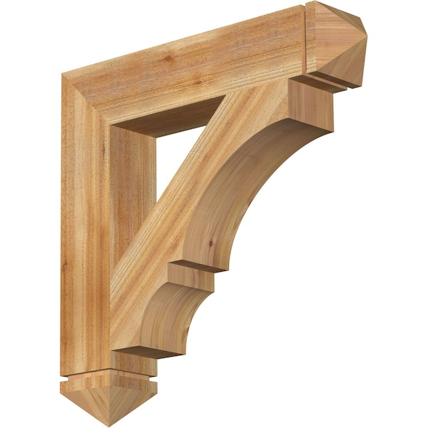Ekena Millwork Balboa Arts & Crafts Rough Sawn Bracket, Western Red Cedar, 6"W x 32"D x 32"H BKT06X32X32BOA03RWR - main